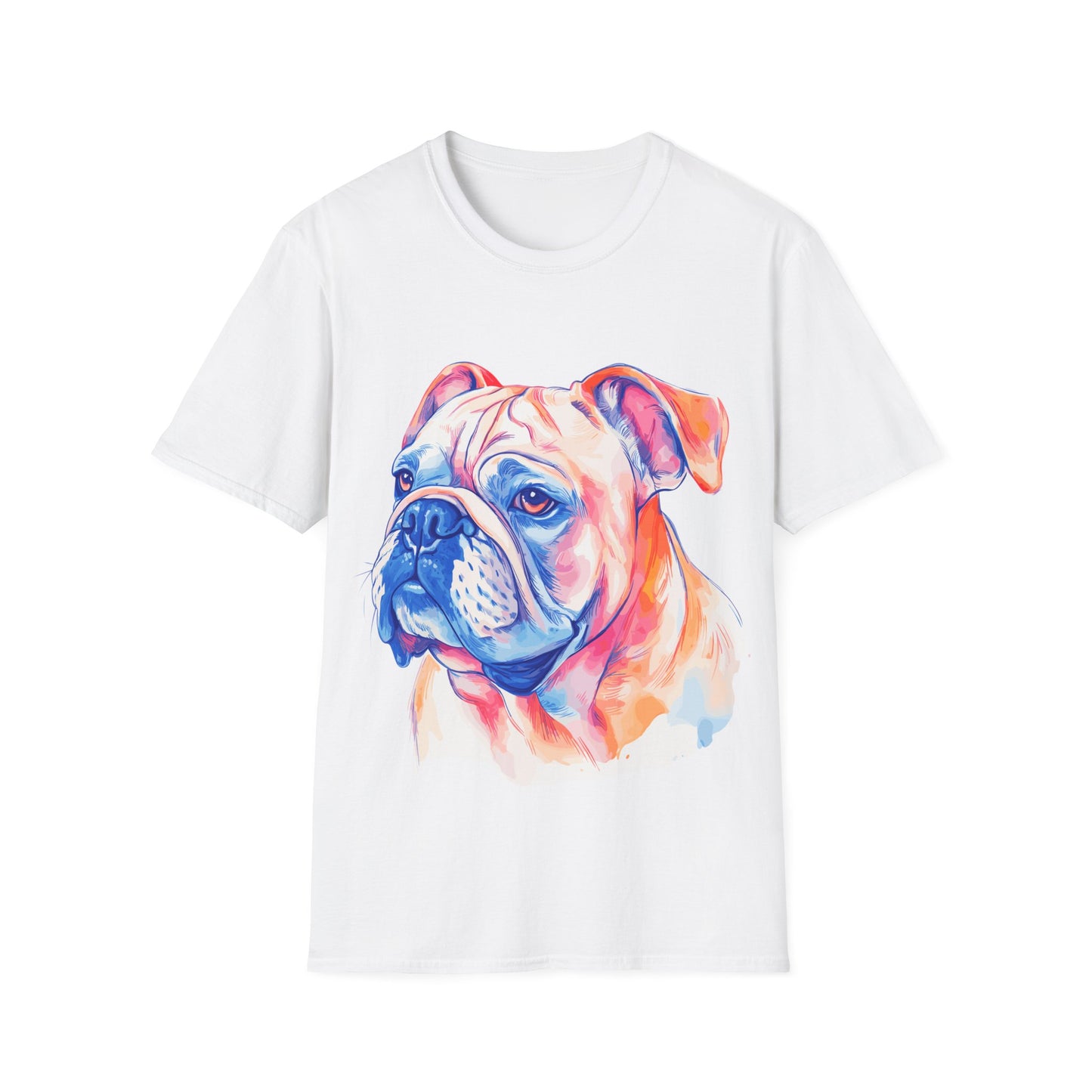 Watercolour English Bulldog T-Shirt, Dog Lover Gift, Dog Mom and Dad Tee, Dog Owners Present, Cute Pet Shirt