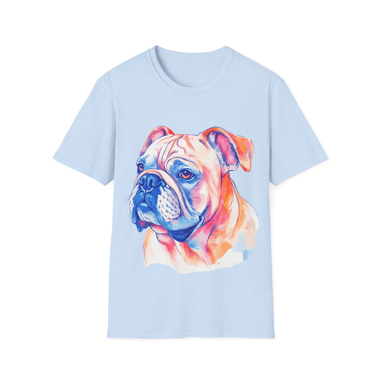 Watercolour English Bulldog T-Shirt, Dog Lover Gift, Dog Mom and Dad Tee, Dog Owners Present, Cute Pet Shirt