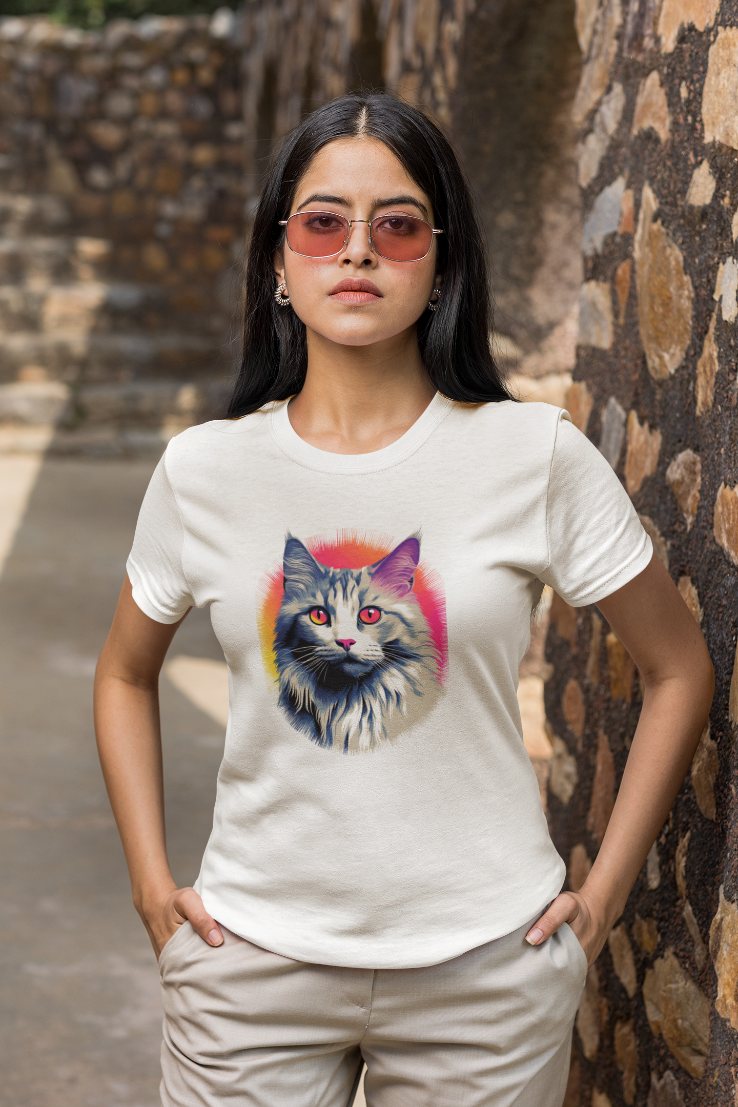 Ragdoll T-Shirt, Colourful Splash Unisex Tee, Colorful Retro Cat Shirt, Softstyle Top, Graphic Animal Print, Abstract Feline Apparel
