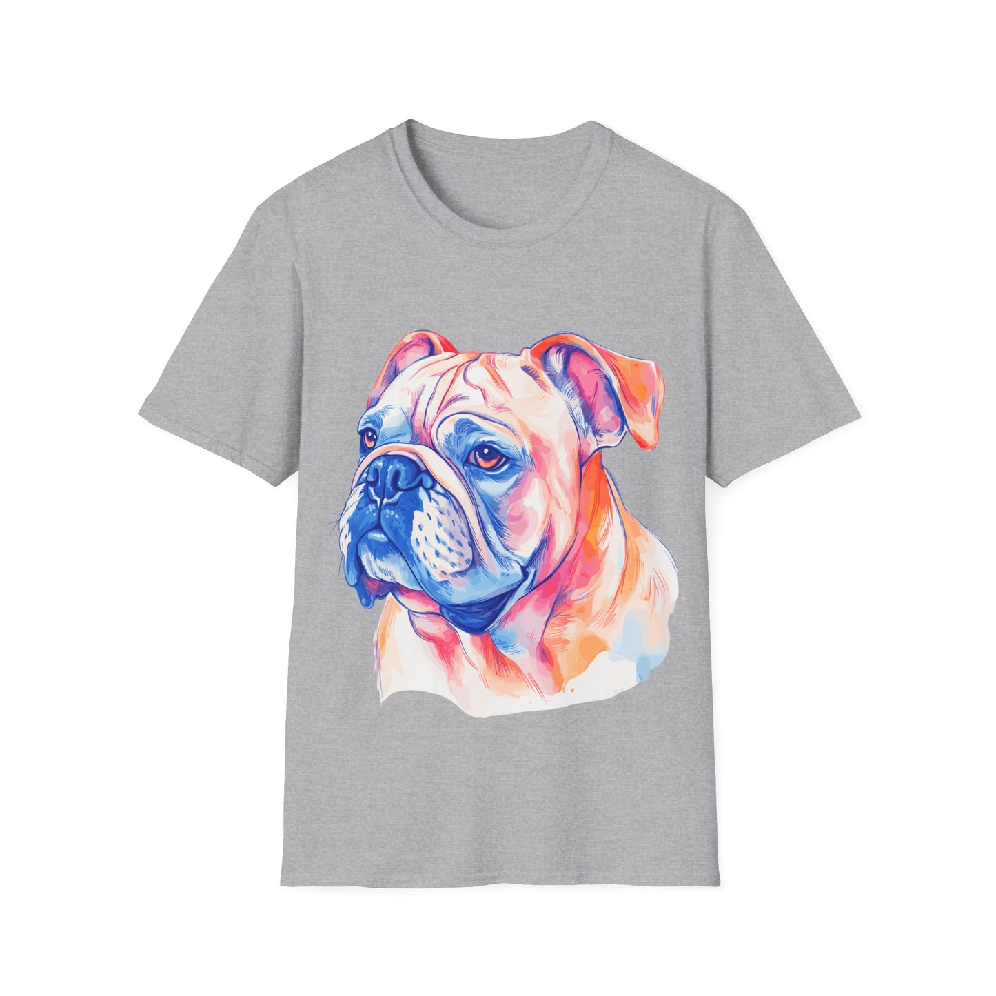 Watercolour English Bulldog T-Shirt, Dog Lover Gift, Dog Mom and Dad Tee, Dog Owners Present, Cute Pet Shirt