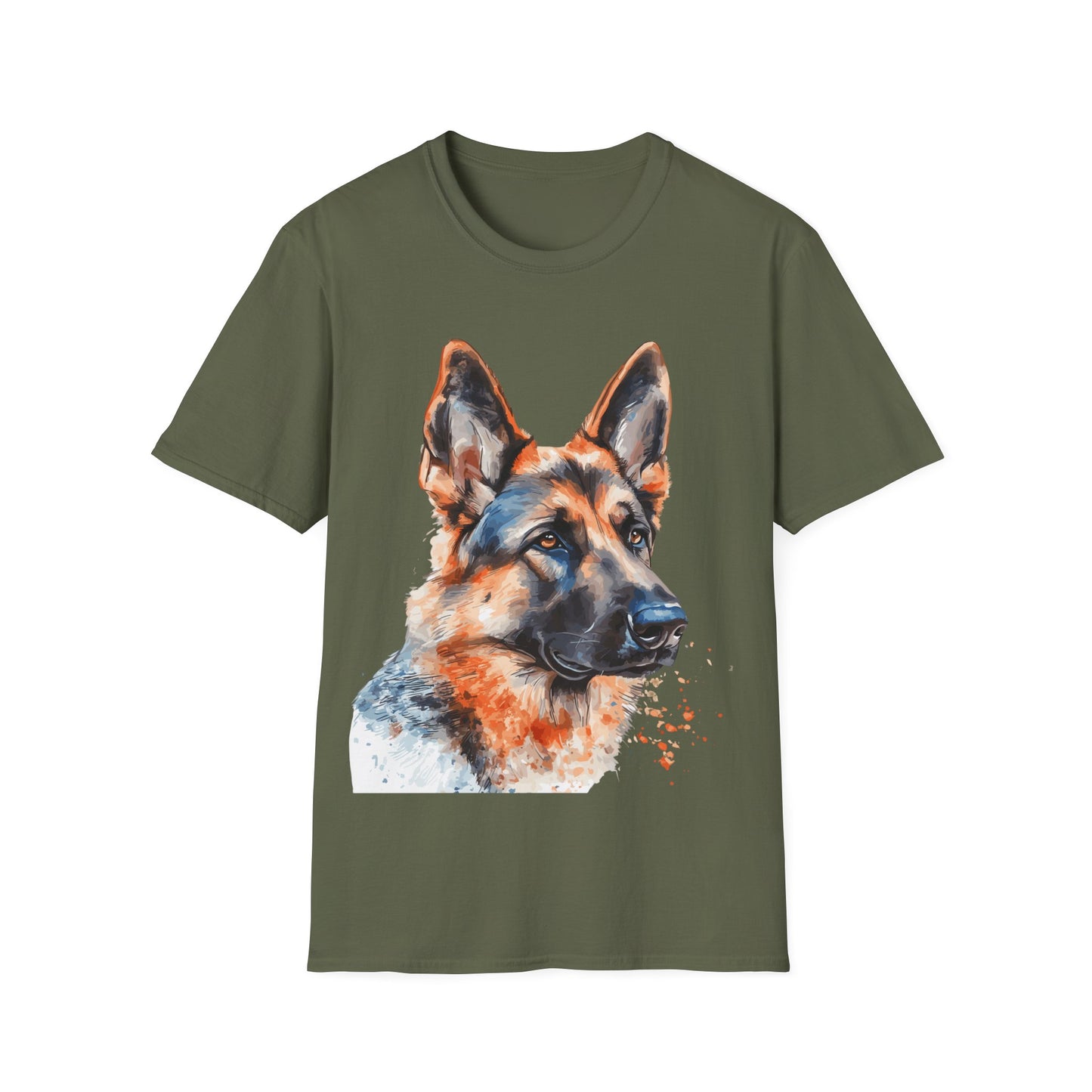 Watercolour German Shepherd T-Shirt, Dog Mom Shirt, Dog Lovers, Animal Lover Gift, Cute Tee