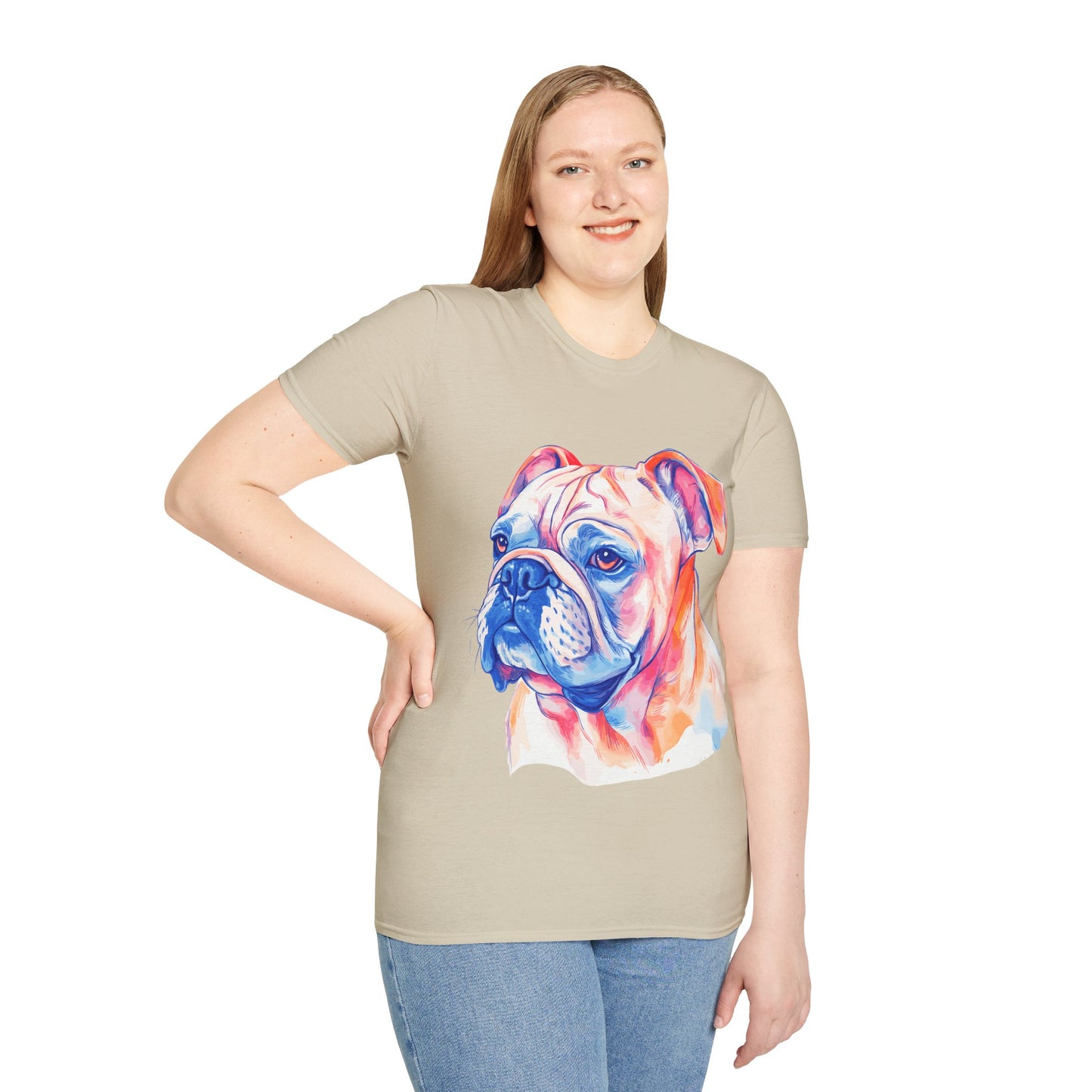Watercolour English Bulldog T-Shirt, Dog Lover Gift, Dog Mom and Dad Tee, Dog Owners Present, Cute Pet Shirt