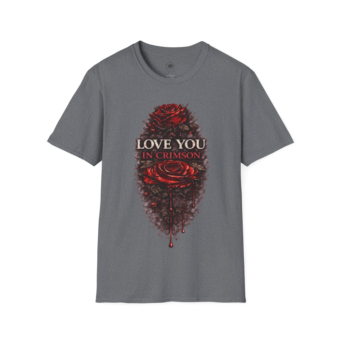 🩸 Love You in Crimson – Romantic Gothic Rose T-Shirt