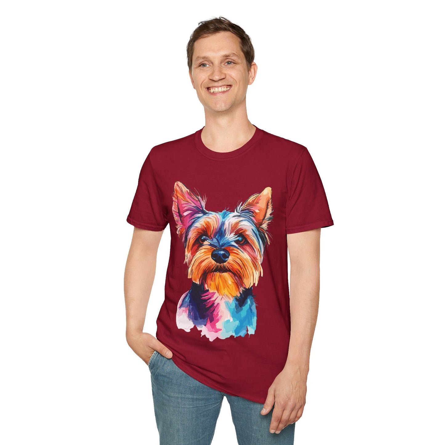 Watercolour Yorkshire Terrier T-Shirt - Dog Mom, Cute Dog Lover Gift, Softstyle Tee, Animal Print Shirt, Pet Owner Apparel