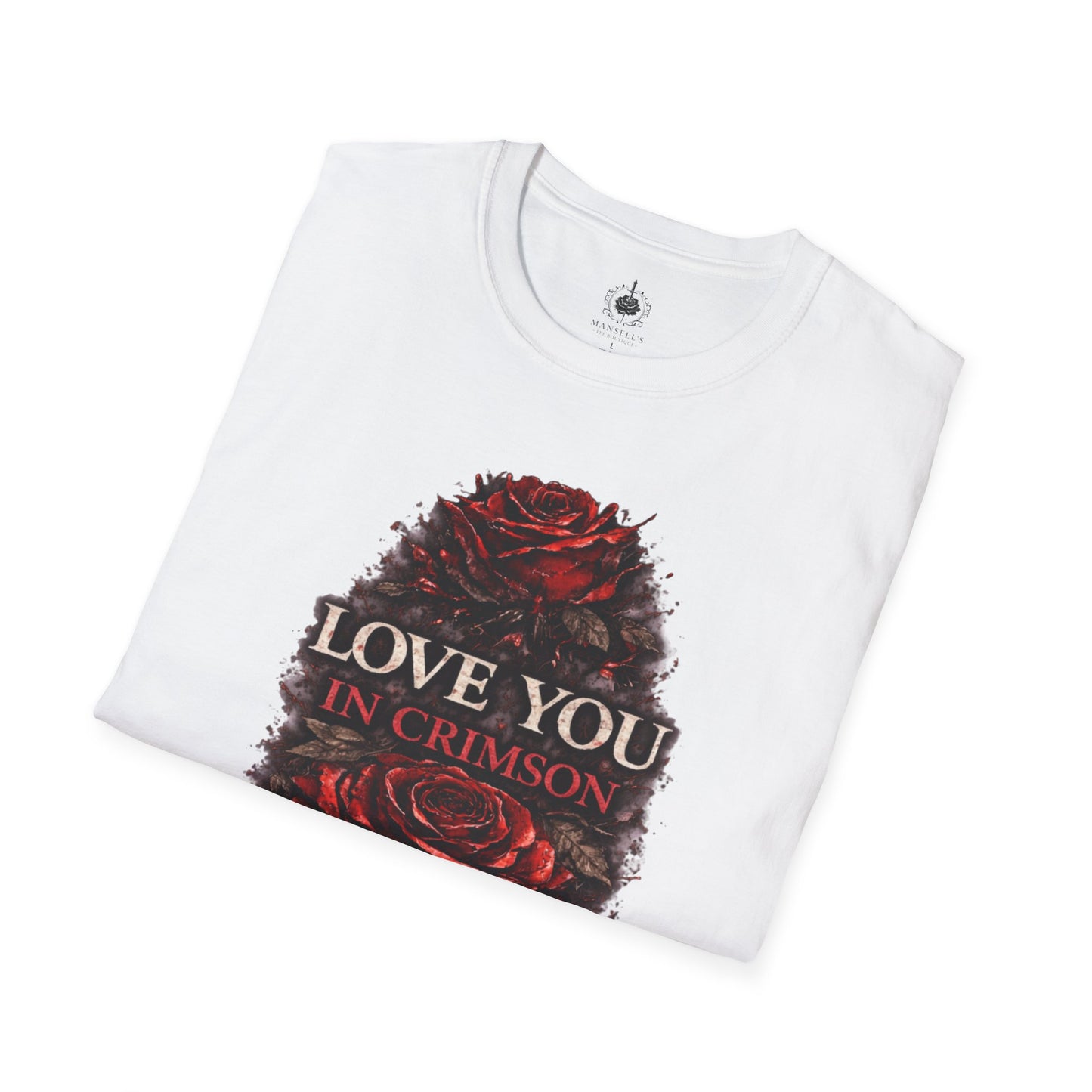 🩸 Love You in Crimson – Romantic Gothic Rose T-Shirt