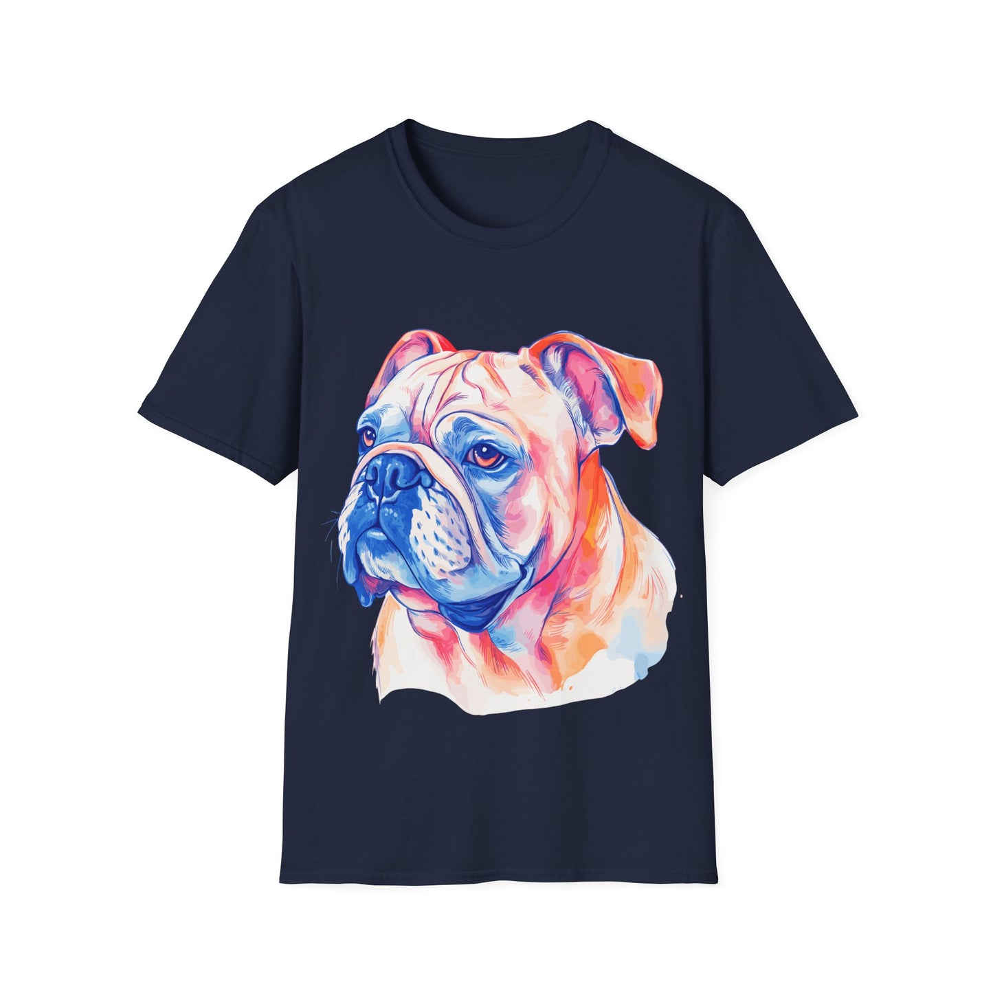 Watercolour English Bulldog T-Shirt, Dog Lover Gift, Dog Mom and Dad Tee, Dog Owners Present, Cute Pet Shirt