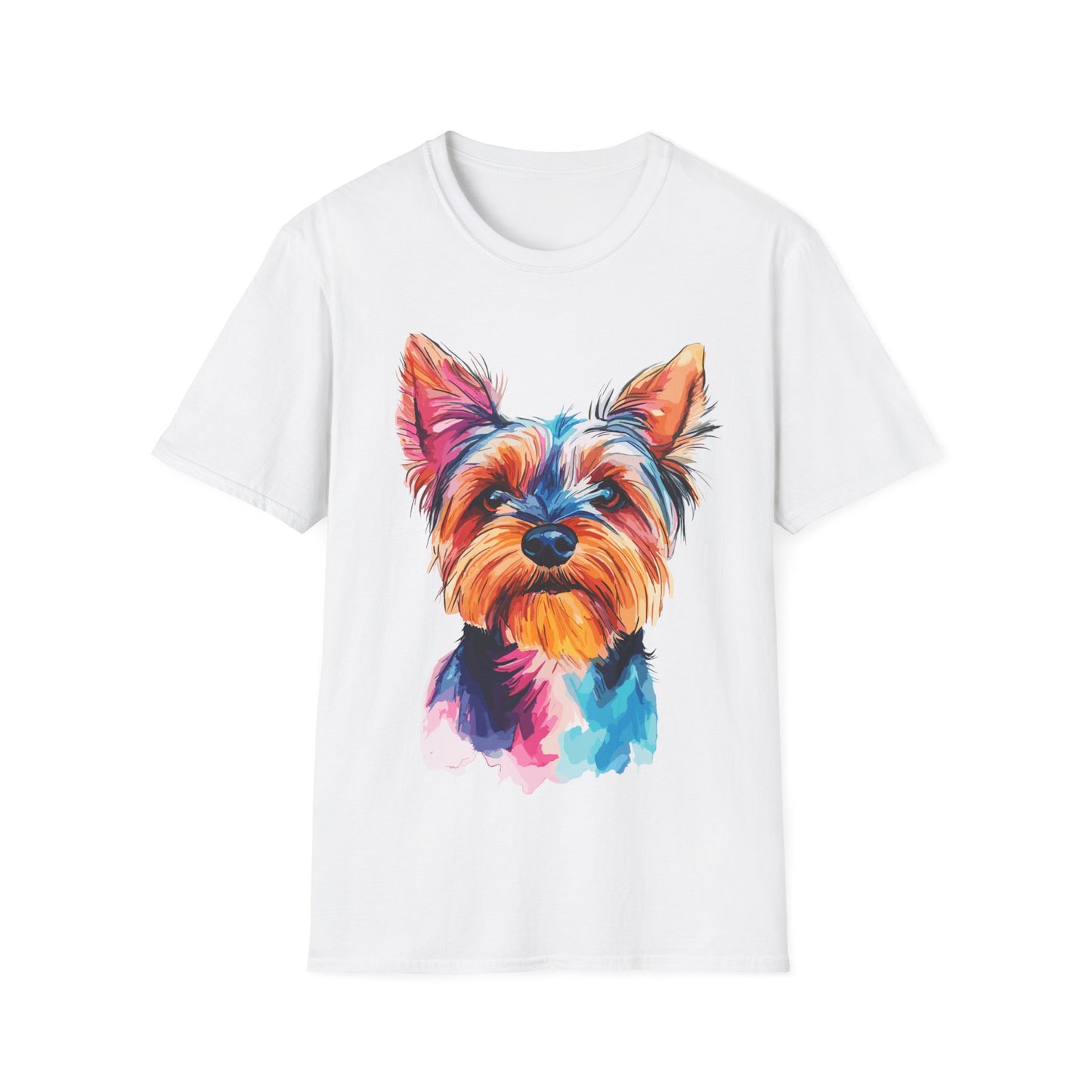 Watercolour Yorkshire Terrier T-Shirt - Dog Mom, Cute Dog Lover Gift, Softstyle Tee, Animal Print Shirt, Pet Owner Apparel
