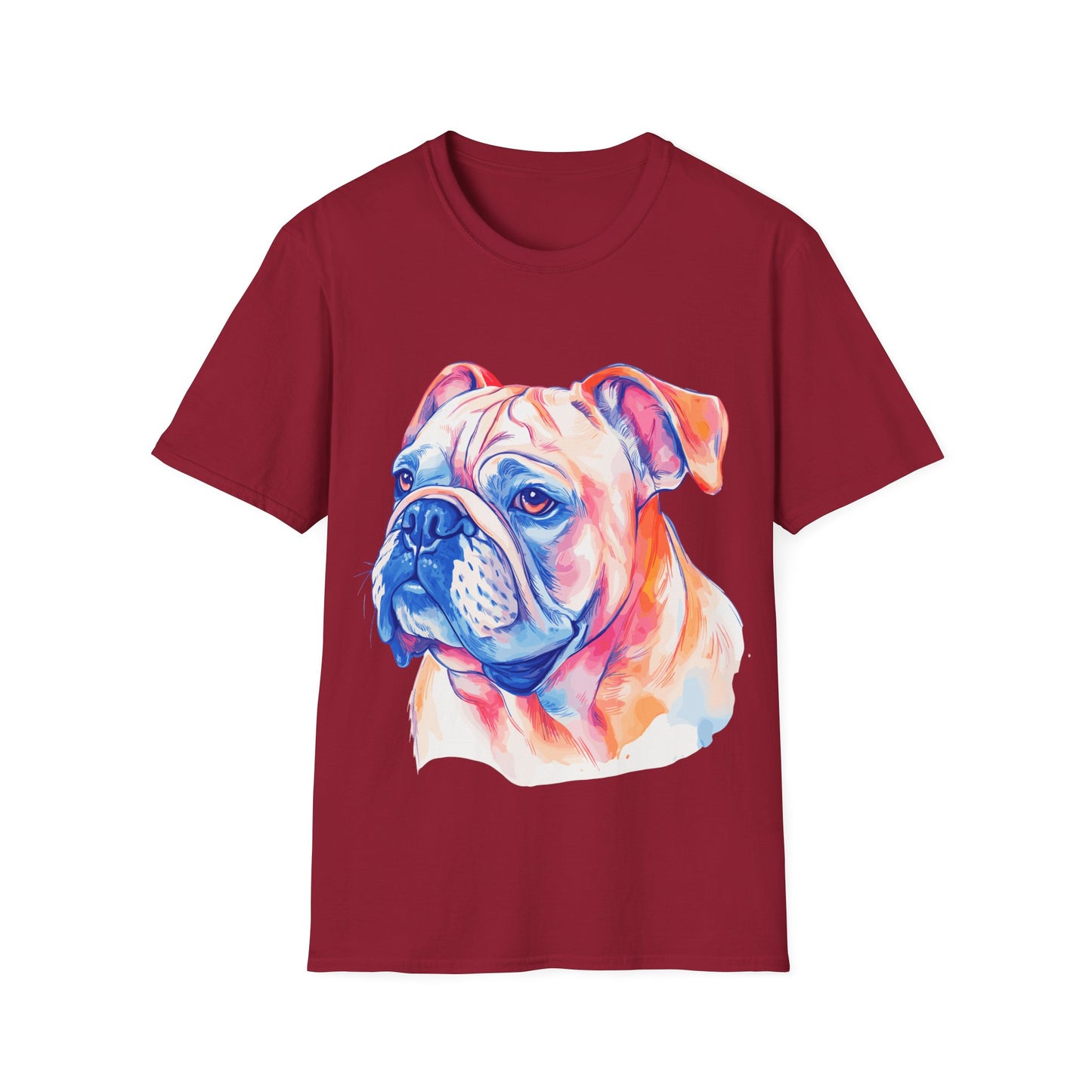 Watercolour English Bulldog T-Shirt, Dog Lover Gift, Dog Mom and Dad Tee, Dog Owners Present, Cute Pet Shirt