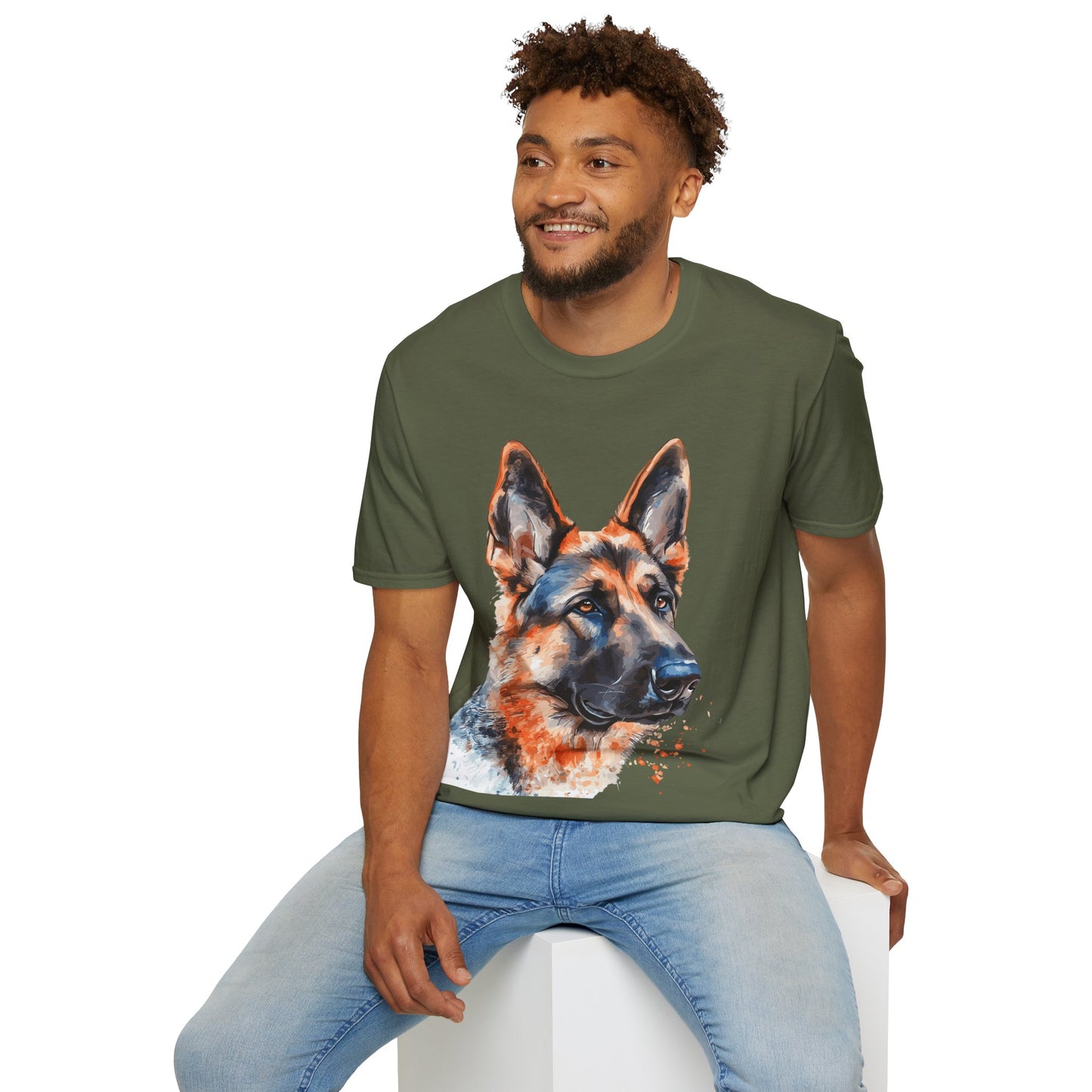 Watercolour German Shepherd T-Shirt, Dog Mom Shirt, Dog Lovers, Animal Lover Gift, Cute Tee