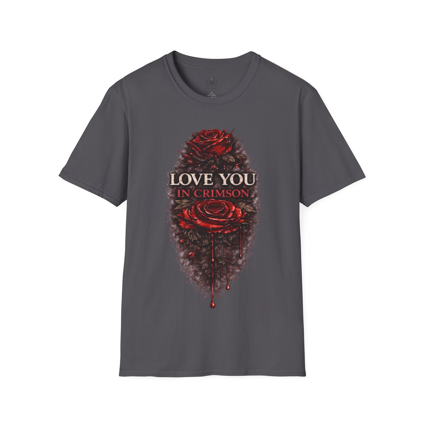 🩸 Love You in Crimson – Romantic Gothic Rose T-Shirt