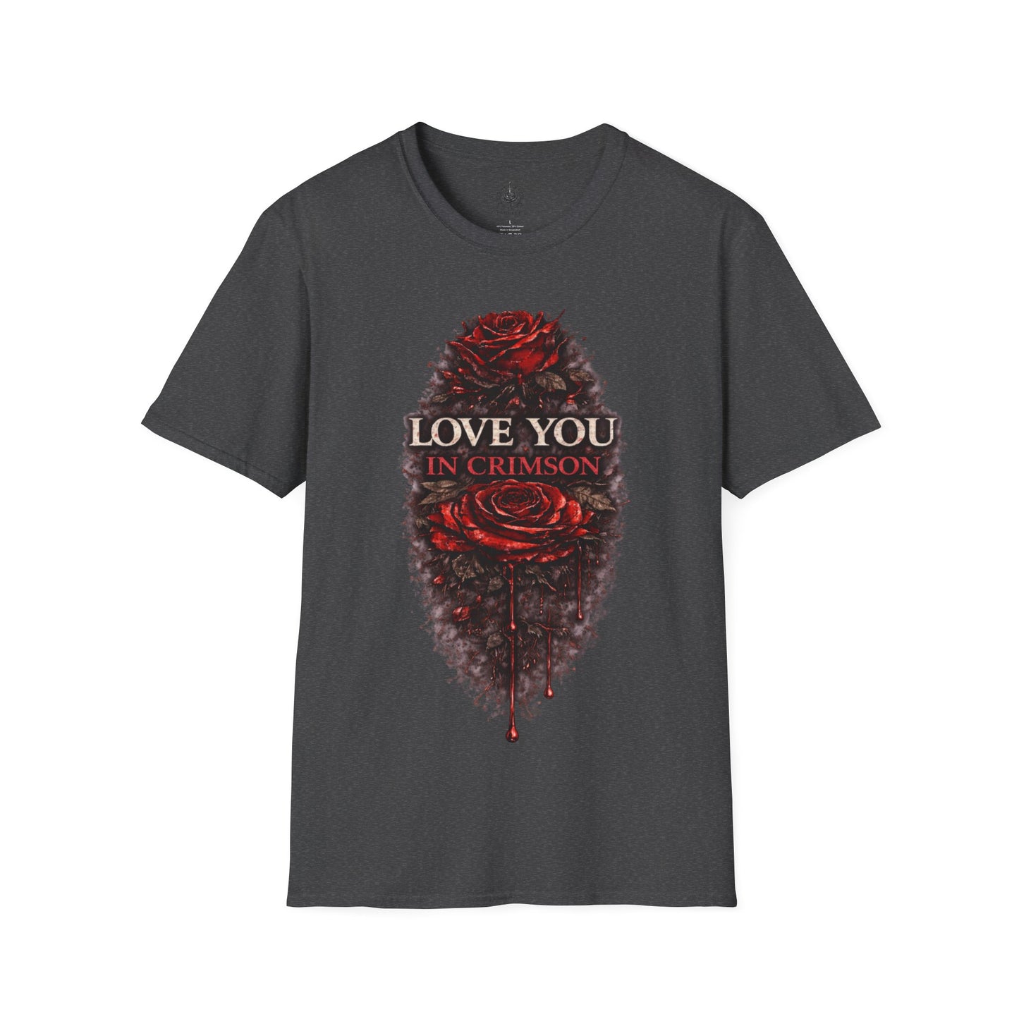 🩸 Love You in Crimson – Romantic Gothic Rose T-Shirt