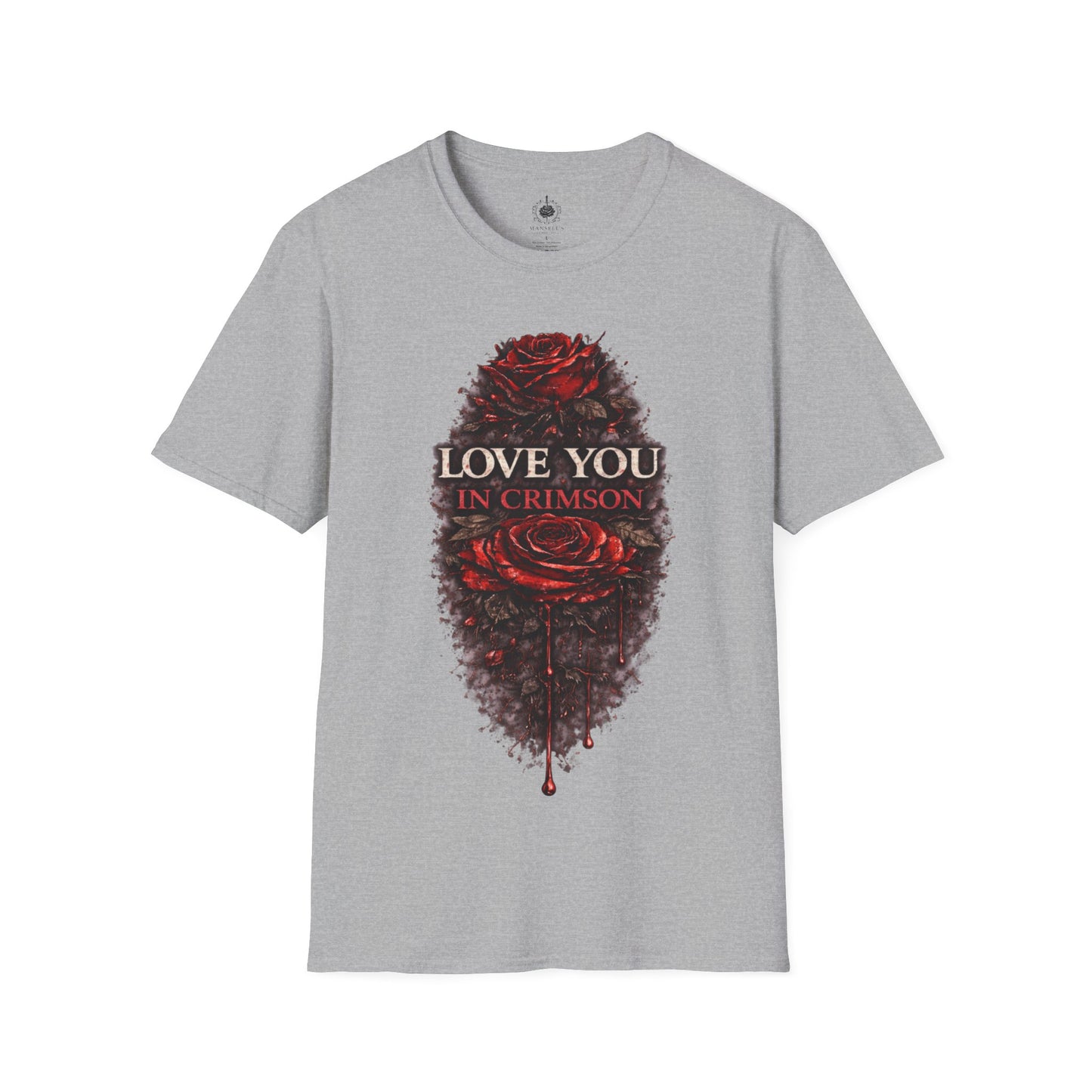 🩸 Love You in Crimson – Romantic Gothic Rose T-Shirt