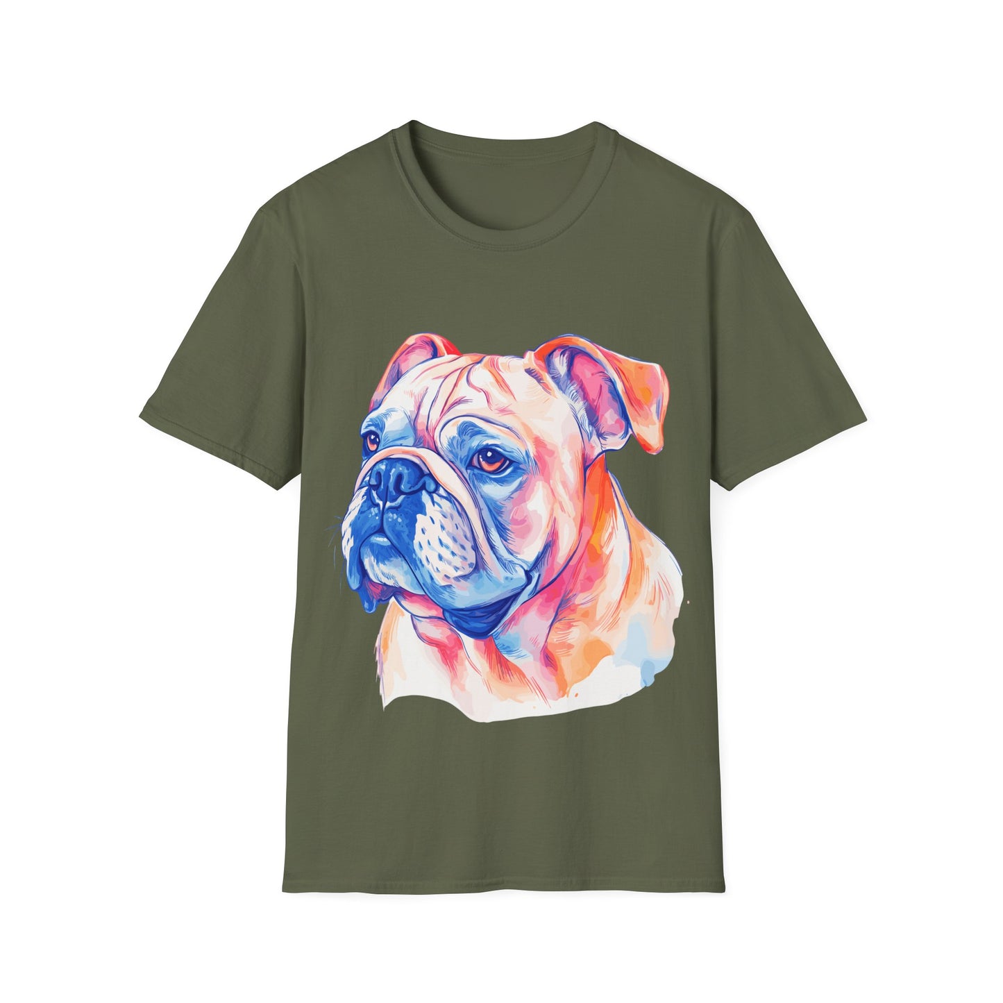 Watercolour English Bulldog T-Shirt, Dog Lover Gift, Dog Mom and Dad Tee, Dog Owners Present, Cute Pet Shirt