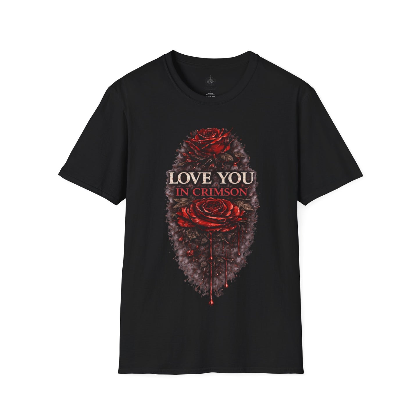 🩸 Love You in Crimson – Romantic Gothic Rose T-Shirt